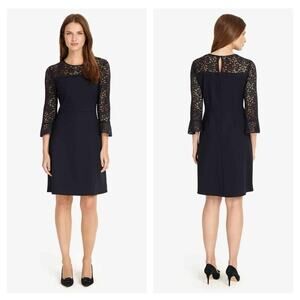 Phase Eight Esme Lace Sheath Dress in Navy size 8
